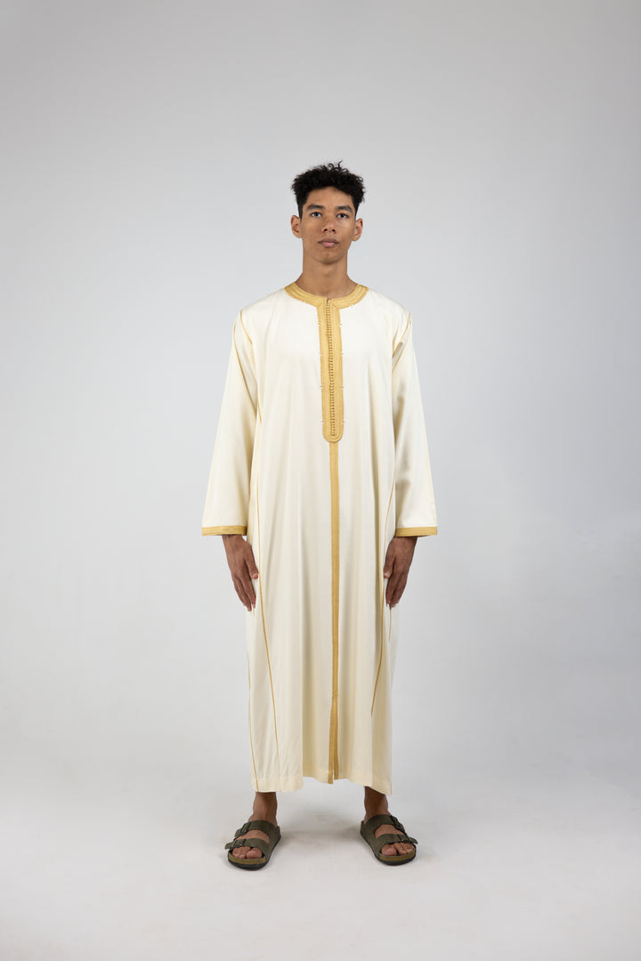 Caftan Men Fes Classic White Gold