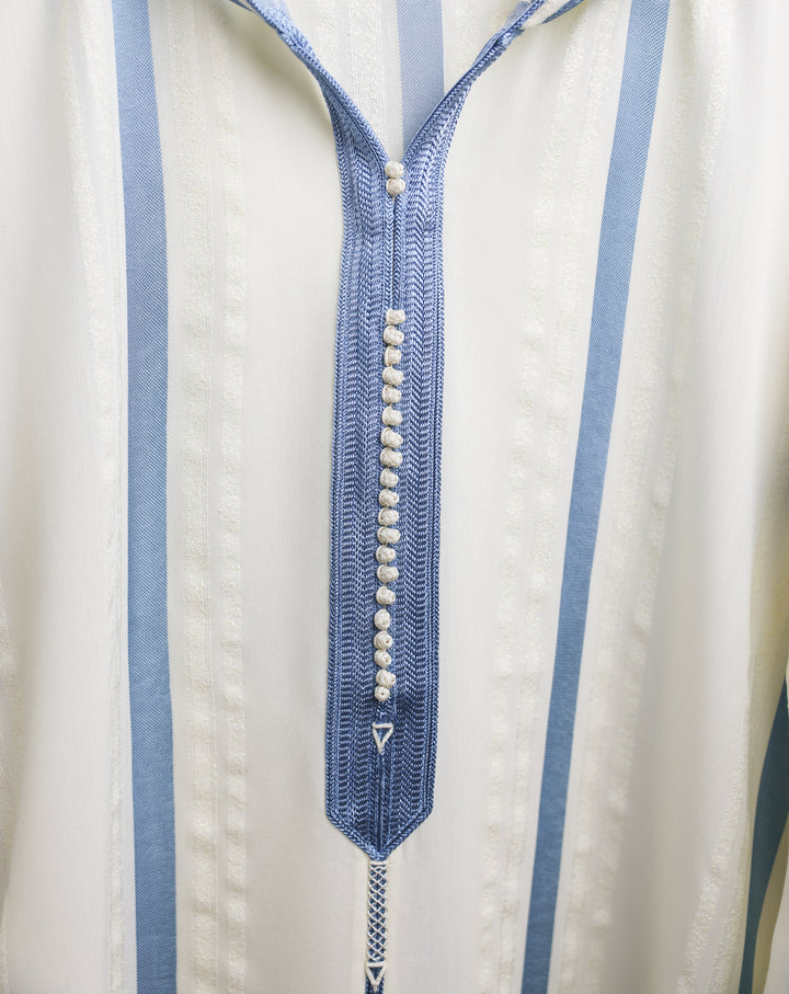 Djellaba Sousdi Royal White Blue Zoom